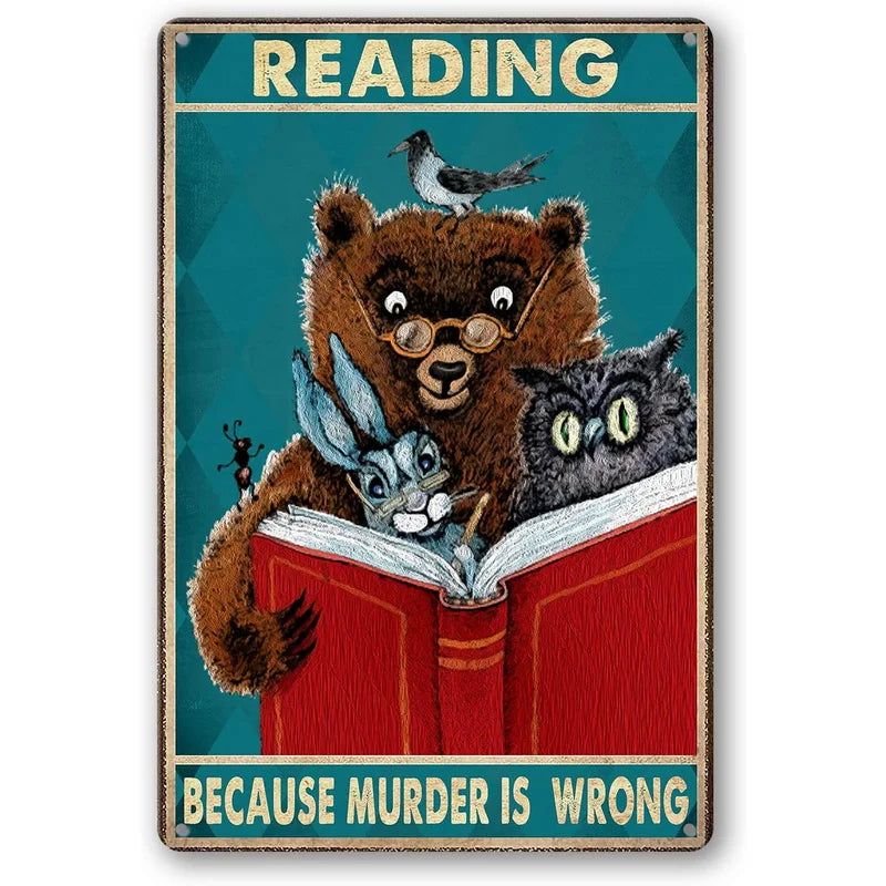 Yoga Because Murder is Wrong Animals Metal Tin Signs Posters Plate Wall Decor for Bars Man Cave Cafe Clubs Retro Posters Plaque - Grand Goldman