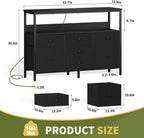 Yoobure TV Stand Dresser for Bedroom, 7 Fabric Drawers Entertainment Center, LED Dressers with Power Outlets, TV Stands for Living Room with Storage Shelf, TV Console Entertainment Stand up to 50" TV - Grand Goldman