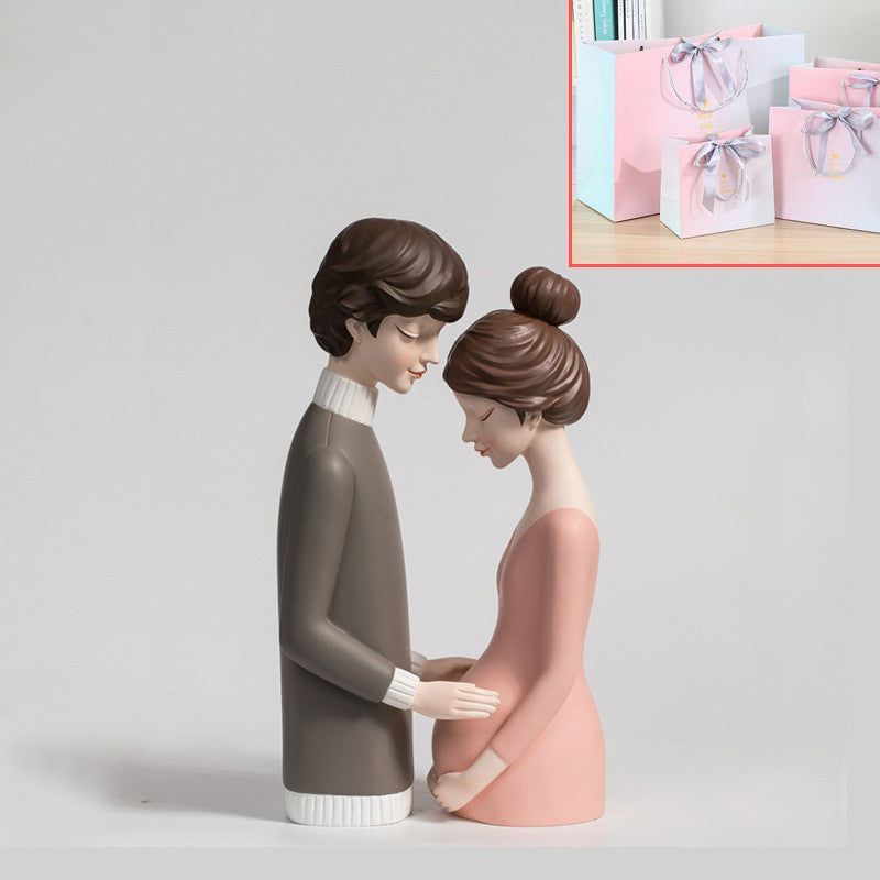 Young Girl Heart Sculptures, Modern Wedding Gift, Couple Statue, Pregnant Woman, Miniatures for Home Decor, New - Grand Goldman