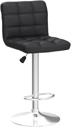 ZENY Set of 4 Adjustable Swivel Barstools, Modern PU Leather Kitchen Counter Bar Stools, Square Back Bar Stool - Grand Goldman
