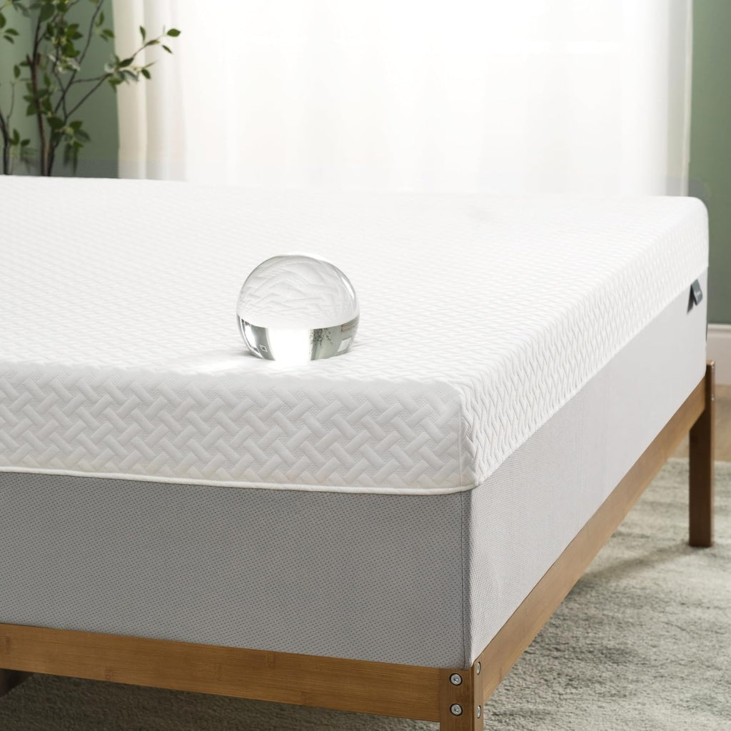 ZINUS 10 Inch Green Tea Essential Memory Foam Mattress [New Version], Queen, Fiberglass Free, Medium Feel, Breathable Airflow Memory Foam, Certified Safe Foams & Fabric, Mattress in A Box - Grand Goldman