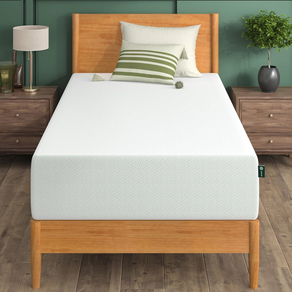 ZINUS 5 Inch Green Tea Memory Foam Mattress [New Version], Twin, Fiberglass free, Medium Firm Feel, Zoned Pressure Relief, Certified Safe Foams & Fabric, Mattress in A Box - Grand Goldman