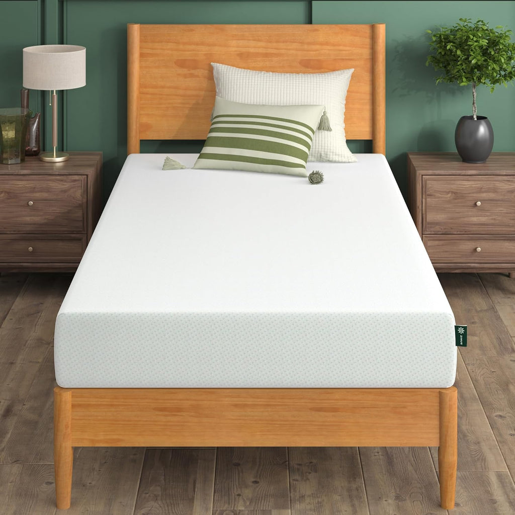 ZINUS 5 Inch Green Tea Memory Foam Mattress [New Version], Twin, Fiberglass free, Medium Firm Feel, Zoned Pressure Relief, Certified Safe Foams & Fabric, Mattress in A Box - Grand Goldman