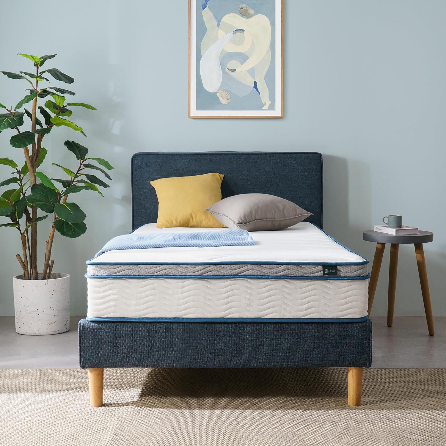 ZINUS 6 Inch Spring Sensation Hybrid Mattress [New Version], Medium Firm Feel, Fiberglass Free, Youth and Guest Bedroom, Mattress in A Box, Twin - Grand Goldman