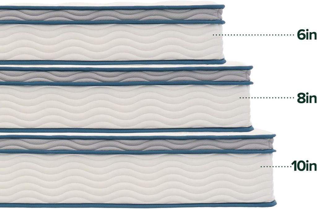 ZINUS 6 Inch Spring Sensation Hybrid Mattress [New Version], Medium Firm Feel, Fiberglass Free, Youth and Guest Bedroom, Mattress in A Box, Twin - Grand Goldman