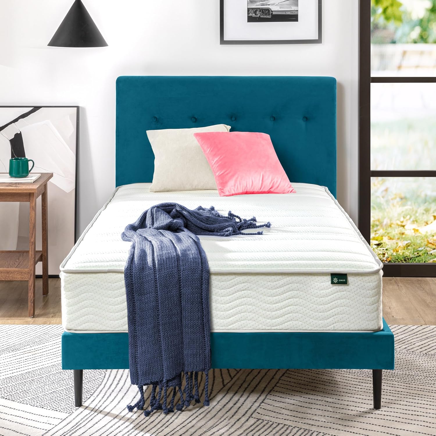 ZINUS 8 Inch Foam and Spring Hybrid Mattress [New Version], Full, Fiberglass free, Medium Firmness, Durable Support, Certified Safe Foams & Fabric, Mattress in A Box - Grand Goldman