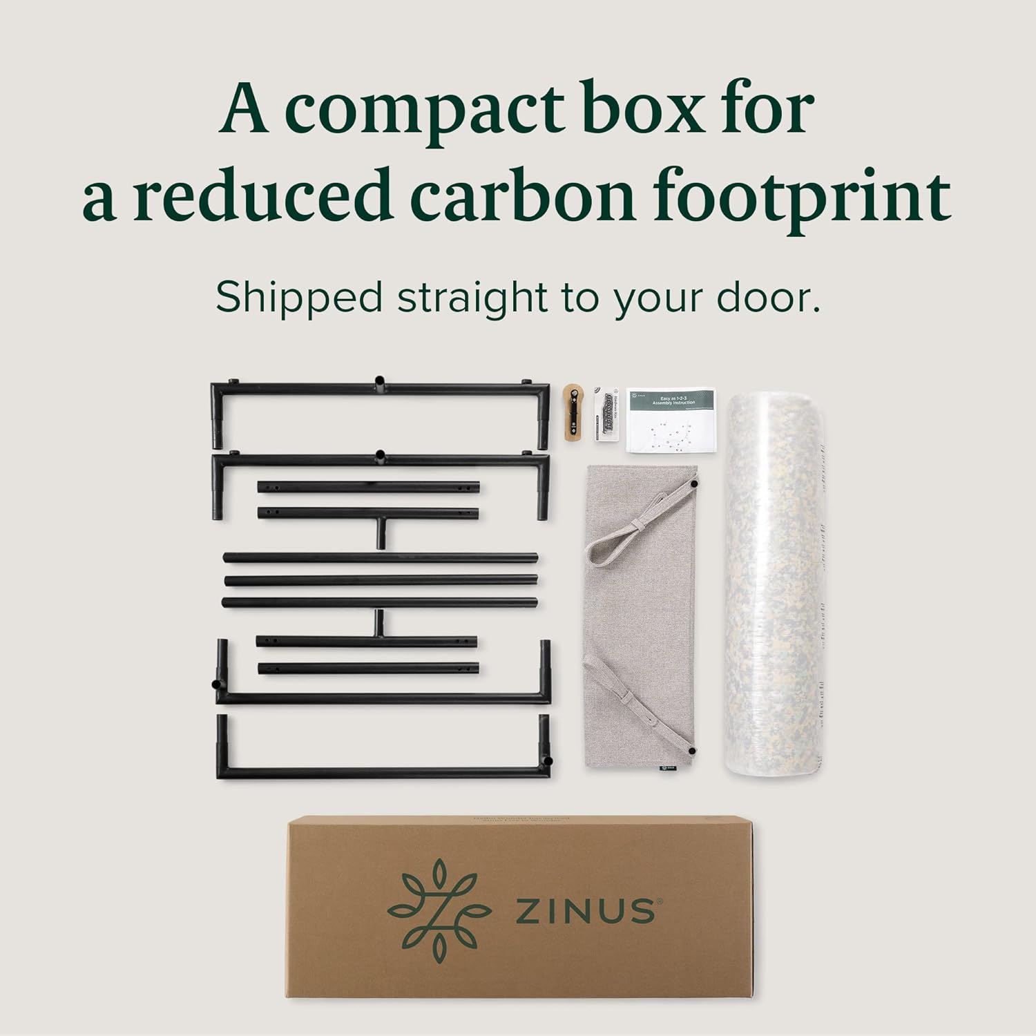 ZINUS Aidan Sling Accent Chair, Metal Framed Armchair with Shredded Foam Cushioning, Oatmeal - Grand Goldman