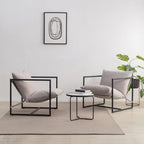 ZINUS Aidan Sling Accent Chair, Metal Framed Armchair with Shredded Foam Cushioning, Oatmeal - Grand Goldman