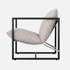 ZINUS Aidan Sling Accent Chair, Metal Framed Armchair with Shredded Foam Cushioning, Oatmeal - Grand Goldman