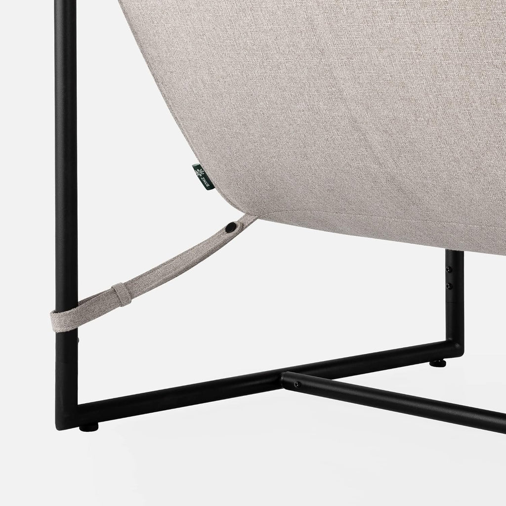 ZINUS Aidan Sling Accent Chair, Metal Framed Armchair with Shredded Foam Cushioning, Oatmeal - Grand Goldman