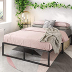 ZINUS Lorelei 14 Inch Metal Platform Bed Frame, Mattress Foundation with Steel Slat Support, No Box Spring Needed, Easy Assembly, Twin, Black - Grand Goldman
