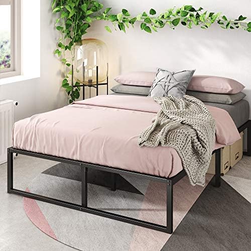 ZINUS Lorelei 14 Inch Metal Platform Bed Frame, Mattress Foundation with Steel Slat Support, No Box Spring Needed, Easy Assembly, Twin, Black - Grand Goldman