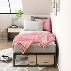 ZINUS Lorelei 14 Inch Metal Platform Bed Frame, Mattress Foundation with Steel Slat Support, No Box Spring Needed, Easy Assembly, Twin, Black - Grand Goldman