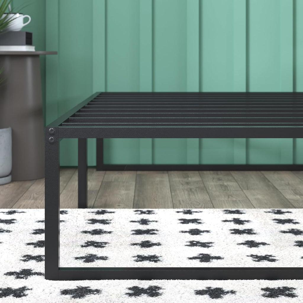 ZINUS Lorelei 14 Inch Metal Platform Bed Frame, Mattress Foundation with Steel Slat Support, No Box Spring Needed, Easy Assembly, Twin, Black - Grand Goldman