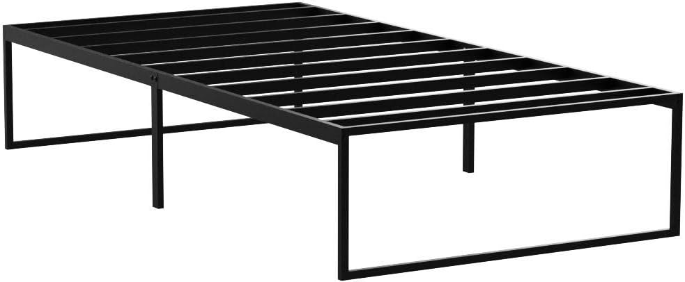 ZINUS Lorelei 14 Inch Metal Platform Bed Frame, Mattress Foundation with Steel Slat Support, No Box Spring Needed, Easy Assembly, Twin, Black - Grand Goldman