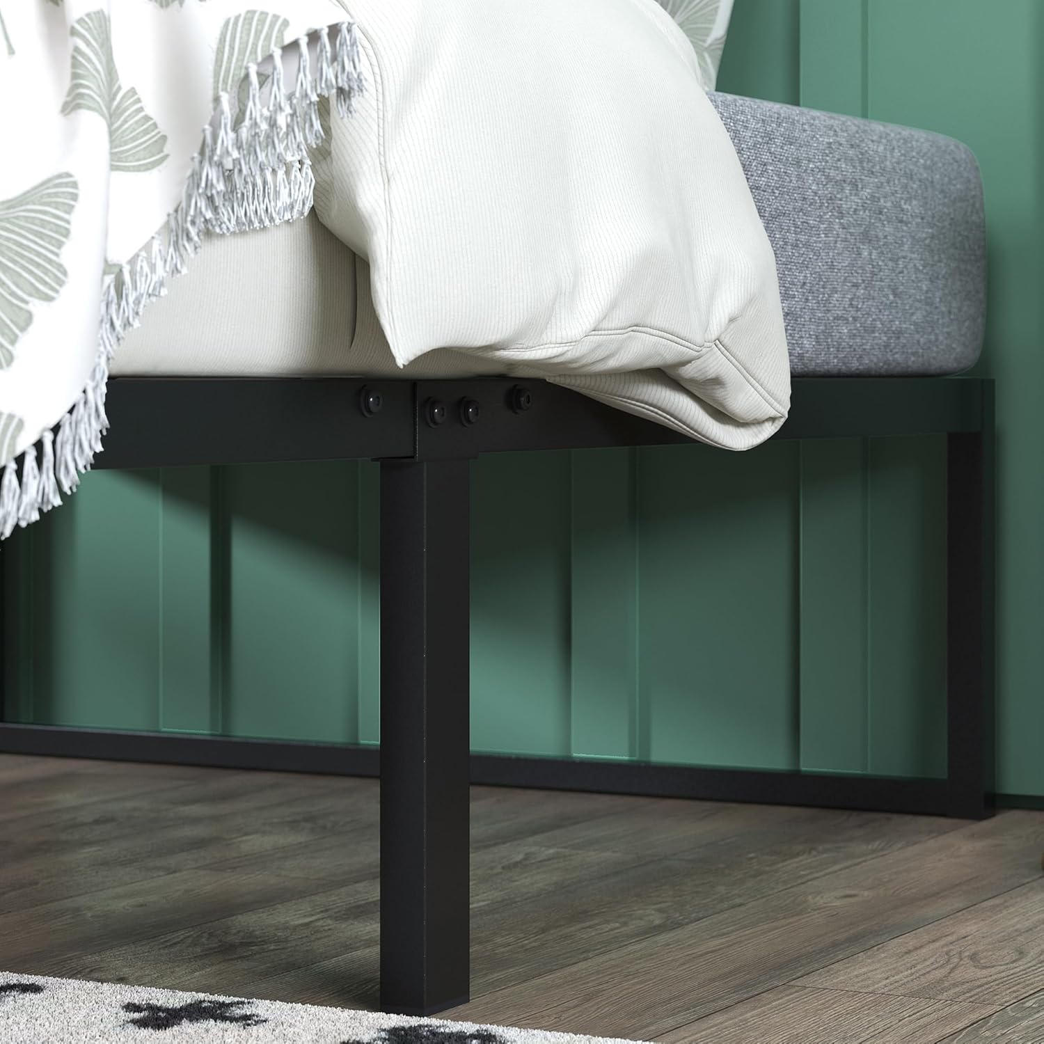 ZINUS Lorelei 14 Inch Metal Platform Bed Frame, Mattress Foundation with Steel Slat Support, No Box Spring Needed, Easy Assembly, Twin, Black - Grand Goldman