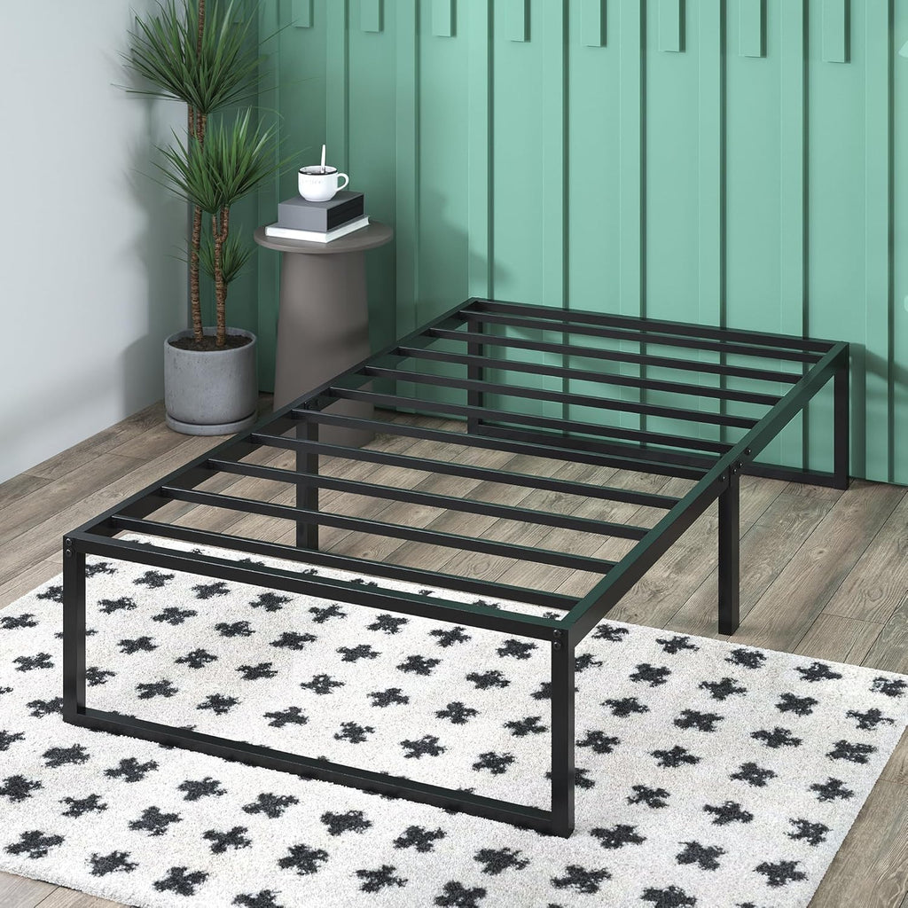 ZINUS Lorelei 14 Inch Metal Platform Bed Frame, Mattress Foundation with Steel Slat Support, No Box Spring Needed, Easy Assembly, Twin, Black - Grand Goldman