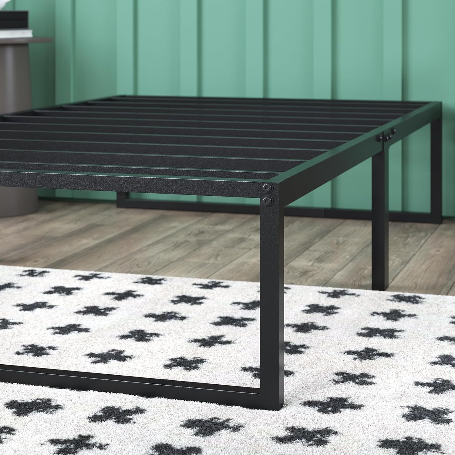 ZINUS Lorelei 14 Inch Metal Platform Bed Frame, Mattress Foundation with Steel Slat Support, No Box Spring Needed, Easy Assembly, Twin, Black - Grand Goldman