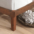 ZINUS Vivek Wood Platform Bed Frame with Headboard, Solid Wood Foundation with Wood Slat Support, No Box Spring Needed, Easy Assembly, Queen - Grand Goldman