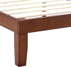 ZINUS Vivek Wood Platform Bed Frame with Headboard, Solid Wood Foundation with Wood Slat Support, No Box Spring Needed, Easy Assembly, Queen - Grand Goldman