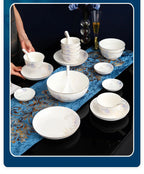 Zimo Flower Phnom Penh Bone Porcelain Tableware, Household Light Luxury Ceramic Bowl and Spoon Set, Bowl and Plate Combination - Grand Goldman