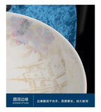 Zimo Flower Phnom Penh Bone Porcelain Tableware, Household Light Luxury Ceramic Bowl and Spoon Set, Bowl and Plate Combination - Grand Goldman