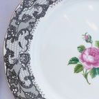 English Afternoon Tea Bone China Dessert Plate Black Lace