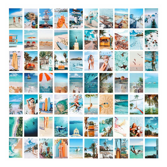70 Mini Posters Pack 10x15cm Each Mood Postcard Travel & Escape Poster Decoration Painting Sheets for Home Lining Room Kitchen Bathroom