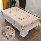 Hand Embroidered Coffee Table Rectangular Household Table Cloth