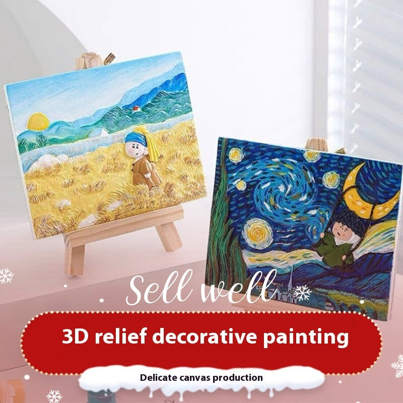 Three-dimensional Relief Plaster Decorative Painting Handmade Diy Series