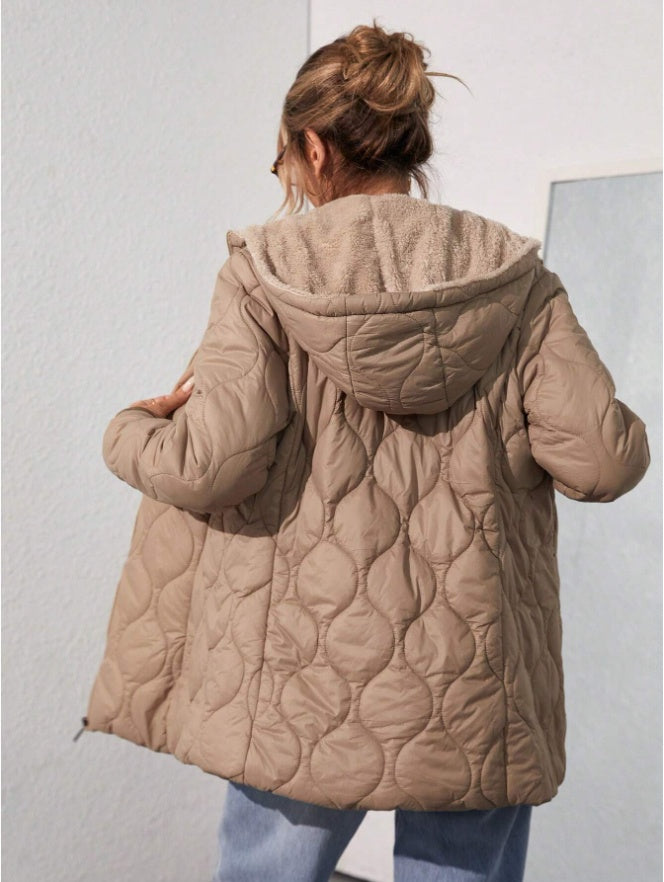 Aveloria Affinna Casual Quilted Loose Hooded Padded Padded Coat Clothes Winter