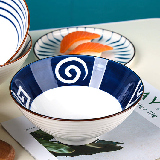 Japanese Style Large Soup Bowl Household Ceramic Tableware