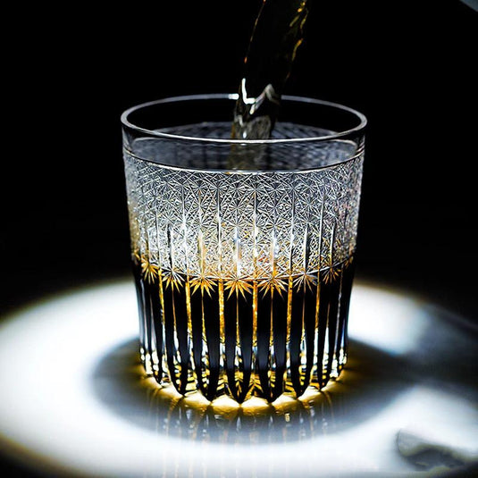 Håndskåret krystalglas whiskyglas