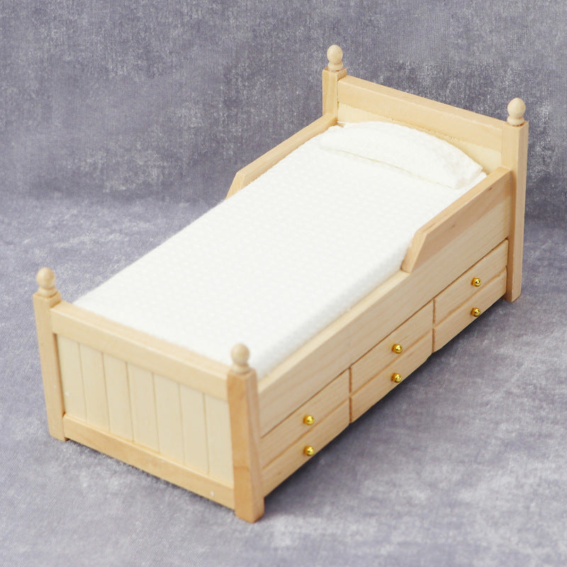 Dollhouse Mini Furniture Bedroom Scene Ornaments