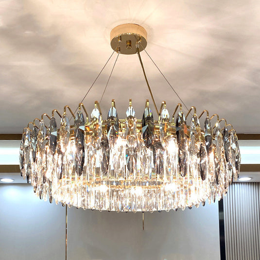 Lustre de luxe léger pour salon, cristal de luxe, diamant, mode