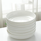 Household Pure White Simple Bone China Tableware Plate