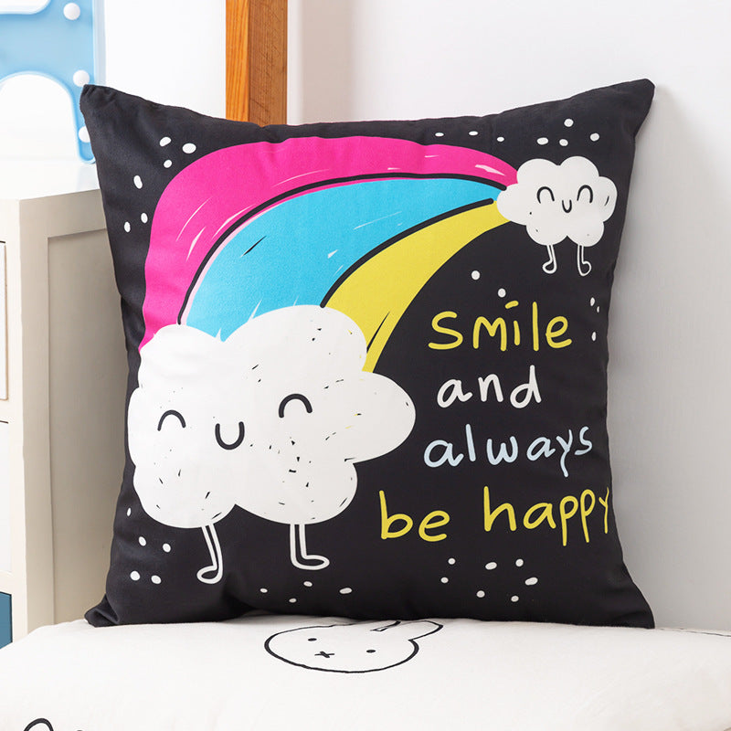 Simple Home Sofa Plush Double-sided Printing Pillow Cover Can Be Disassembled And Washed