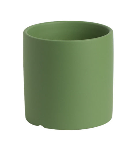 Nordisk Industriel Stil Farverig Keramik Urtepotte Sukkulent Plantekasse Grønne Planter Cylindrisk Form Urtepotte Med Hulbakke