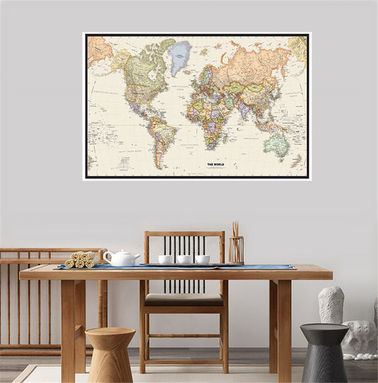 Vintage Map Canvas Poster Wall Art Background Photography