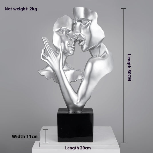 Heart-to-heart Statue Abstract Sculpture Big Decorations Simple