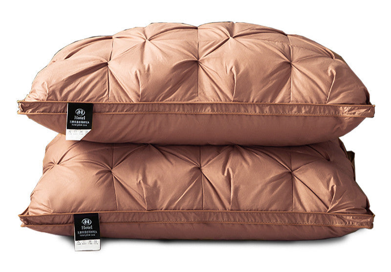 A Pair Of Feather Pillows And White Goose Single Neck Guards