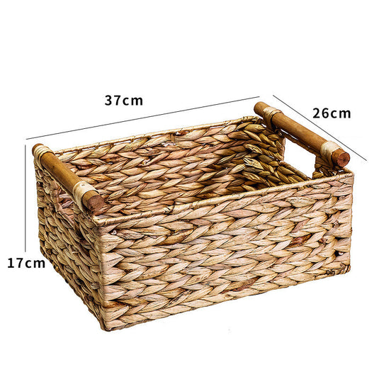Rattan Storage Basket Organizer Storage Box Straw