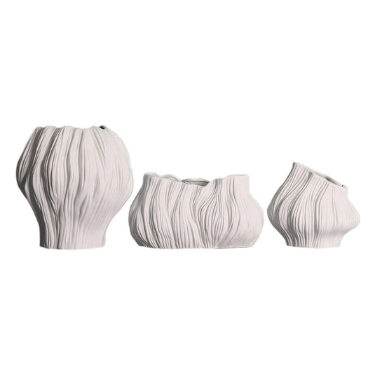 Home Ceramic Decoration Chinese Style Simple And Modern Style-three-piece Simple Garlic Clove