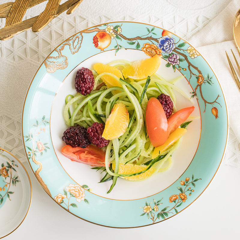 Bone China European Style Antique Household Tableware Bowl And Plate