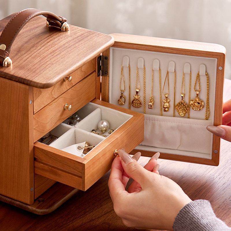 Black Walnut Solid Wood Jewelry Box Multi-layer Storage Box Large Capacity