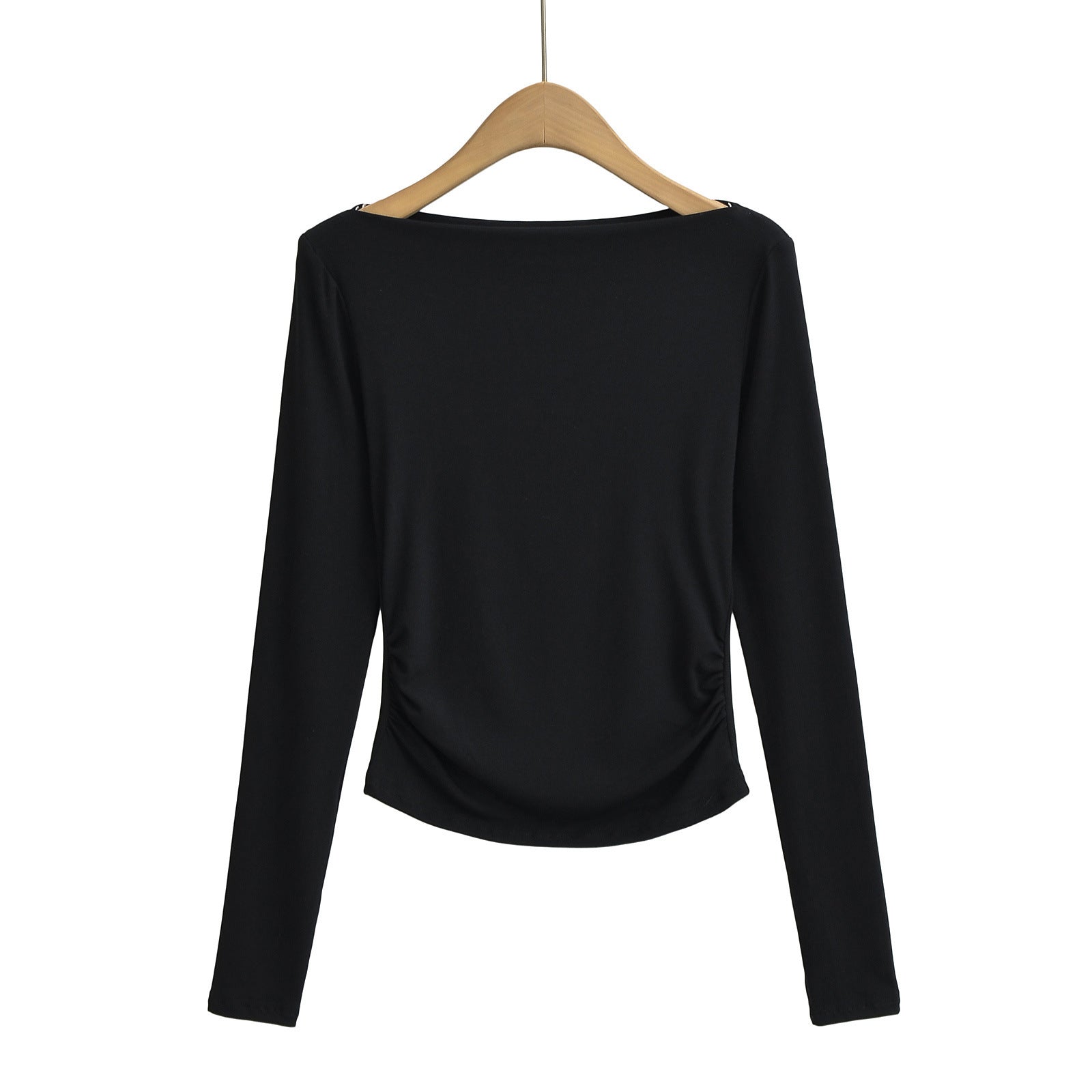 Pure Hot Girl Sexy Off-the-shoulder Pleated Long Sleeve
