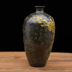 Pure Copper Gilt Happy Brow Vase Writing And Play Ornaments