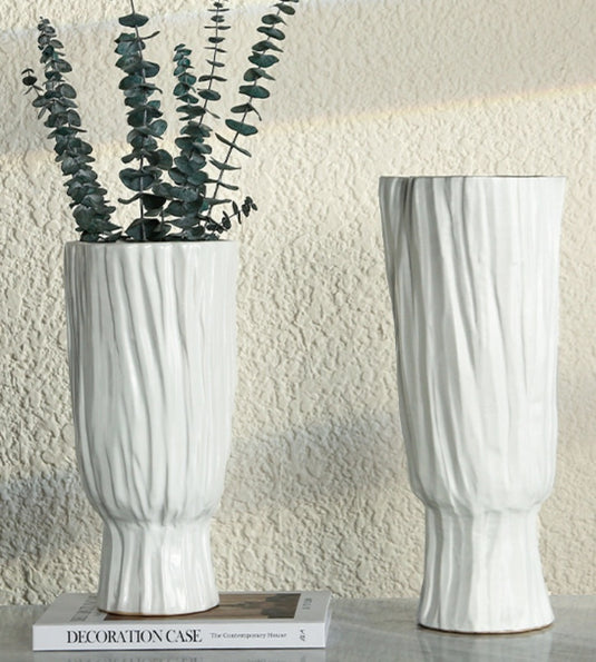 Nordic Home Hvid Keramisk Trunk Vase