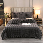 Large Bubble Rabbit Fur Thickened Double-layer Warm Blanket