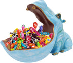 aboxoo Hippo Statue,Large Hippopotamus Figurine Home Sculpture with Resin, Hippo Candy Jar, Candy Dish Bowl for Office Desk, Key Bowl for Entryway Table,Container Storage Art Decor Box(Dark Blue) - Grand Goldman